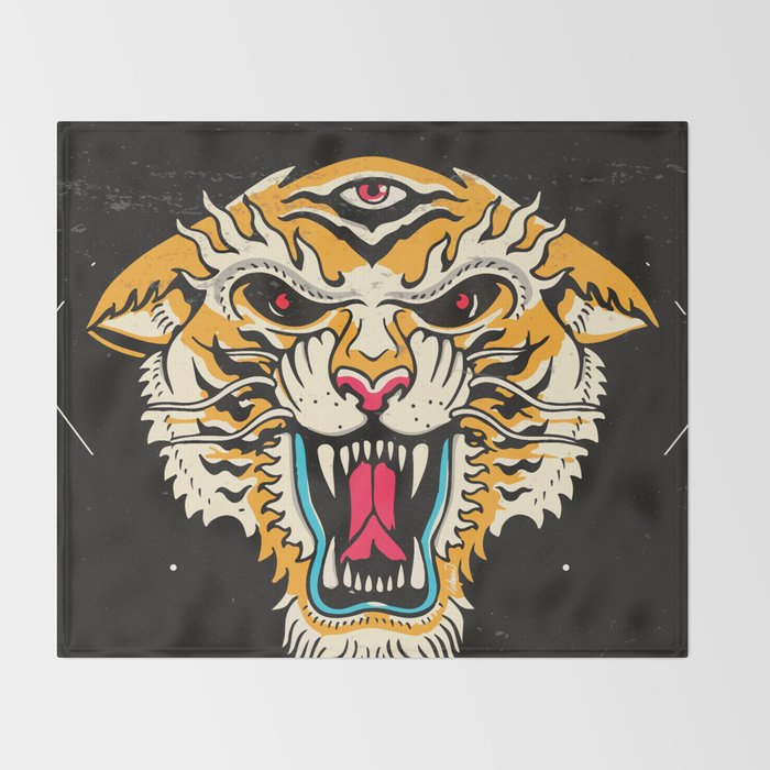 Tiger 3 Eyes Throw Blanket Gallery Image 2