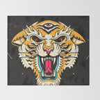 Tiger 3 Eyes Throw Blanket Gallery Image 2