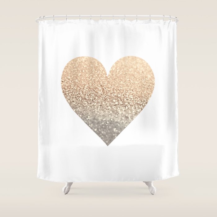 GOLD HEART Shower Curtain Gallery Image 1
