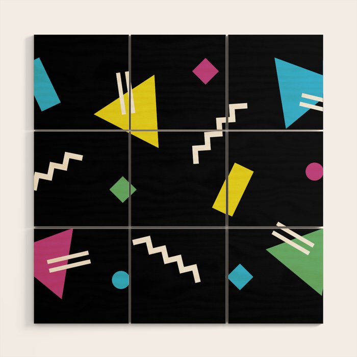 Memphis pattern 62 - 80s / 90s Retro Wood Wall Art Gallery Image 1
