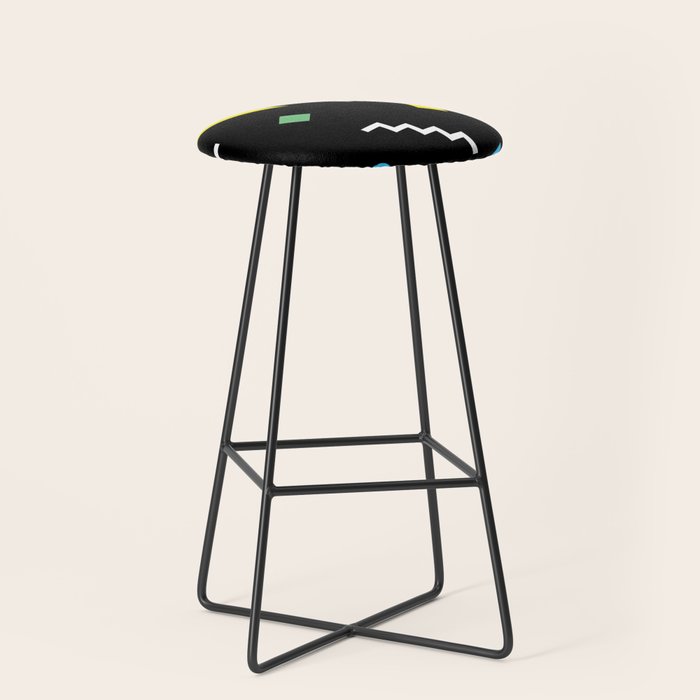 Memphis pattern 62 - 80s / 90s Retro Stool Gallery Image 1