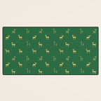 Christmas reindeer animal art pattern Desk Mat Gallery Image 3