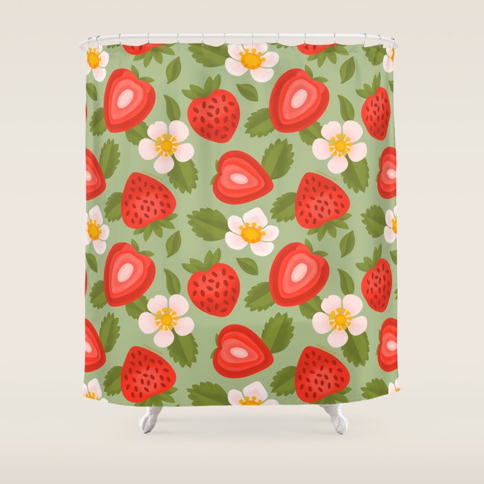 Strawberry Pattern - Amalfi Coast Cocktails Shower Curtain Gallery Image 1