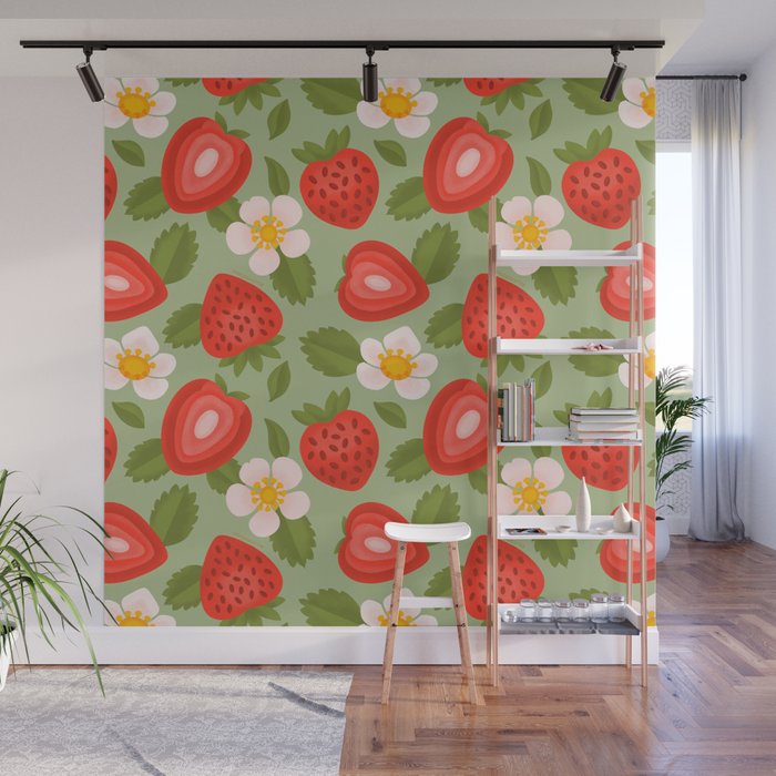 Strawberry Pattern - Amalfi Coast Cocktails Wall Mural Gallery Image 1