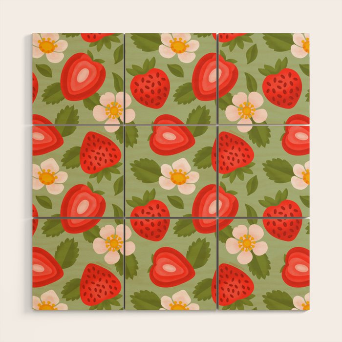 Strawberry Pattern - Amalfi Coast Cocktails Wood Wall Art Gallery Image 1