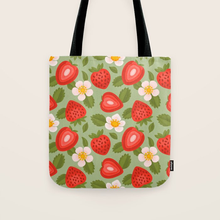Strawberry Pattern - Amalfi Coast Cocktails Tote Bag Gallery Image 1