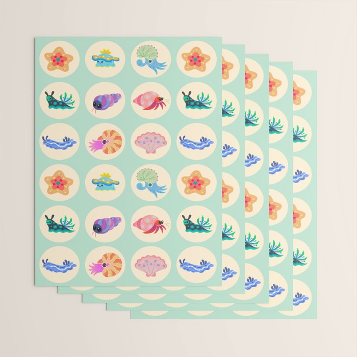 Hermit crab & starfish Wrapping Paper Gallery Image 3
