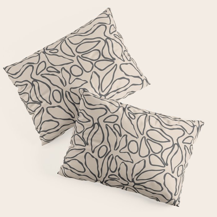 Abstract vintage flower art pattern Pillow Sham Gallery Image 3