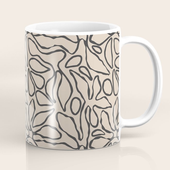 Abstract vintage flower art pattern Coffee Mug Gallery Image 1