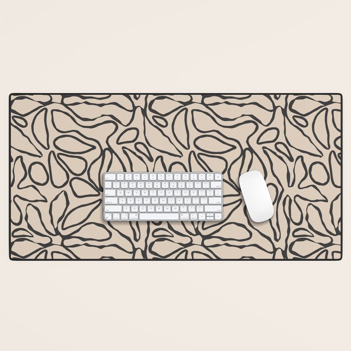 Abstract vintage flower art pattern Desk Mat Gallery Image 1