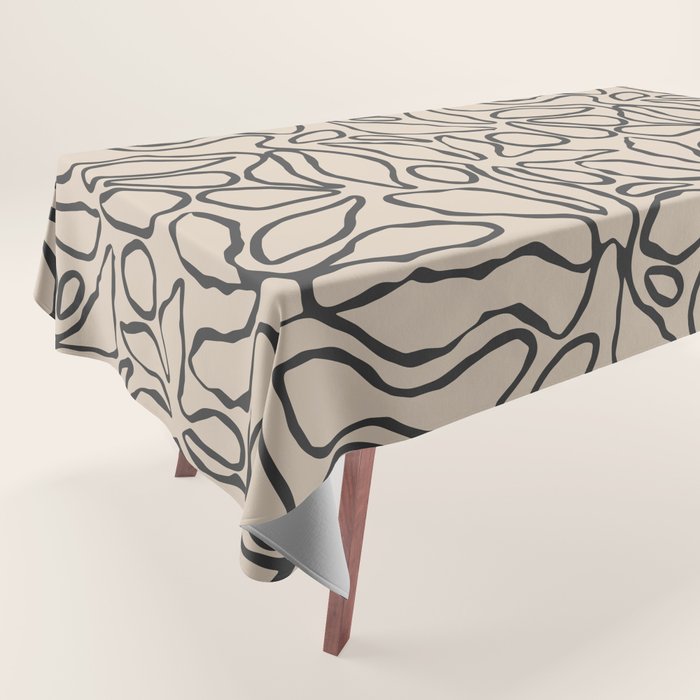 Abstract vintage flower art pattern Tablecloth Gallery Image 1