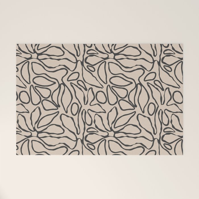Abstract vintage flower art pattern Welcome Mat Gallery Image 1