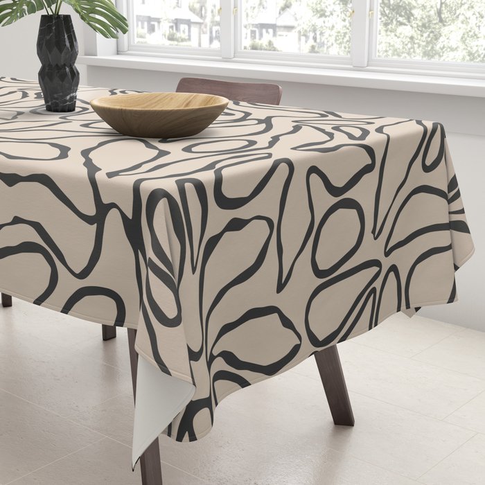 Abstract vintage flower art pattern Tablecloth Gallery Image 3