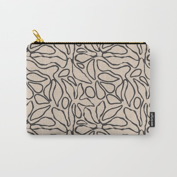 Abstract vintage flower art pattern Carry All Pouch Gallery Image 1