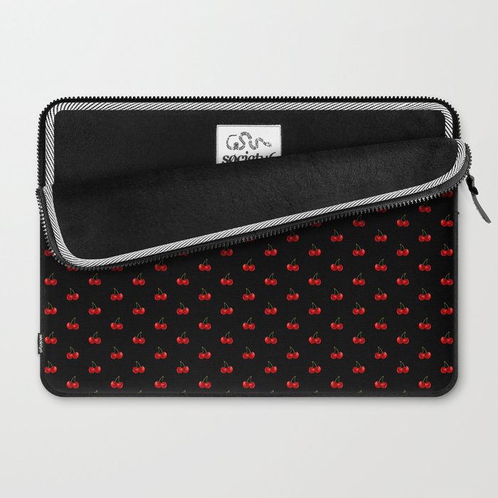 Y2K Cherries - Black Pattern Miniature Laptop Sleeve Gallery Image 2