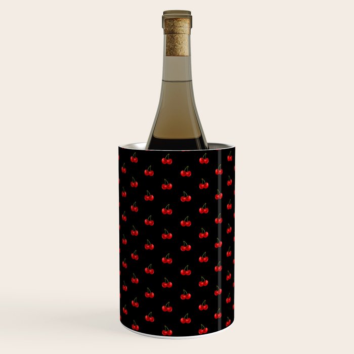 Y2K Cherries - Black Pattern Miniature Wine Chiller Gallery Image 2