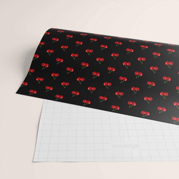 Y2K Cherries - Black Pattern Miniature Wrapping Paper Gallery Image 2