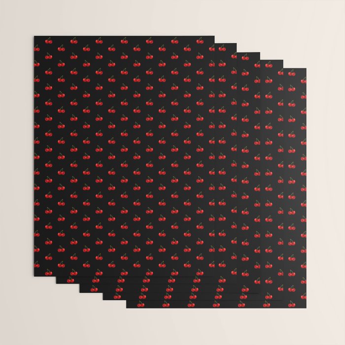 Y2K Cherries - Black Pattern Miniature Wrapping Paper Gallery Image 3