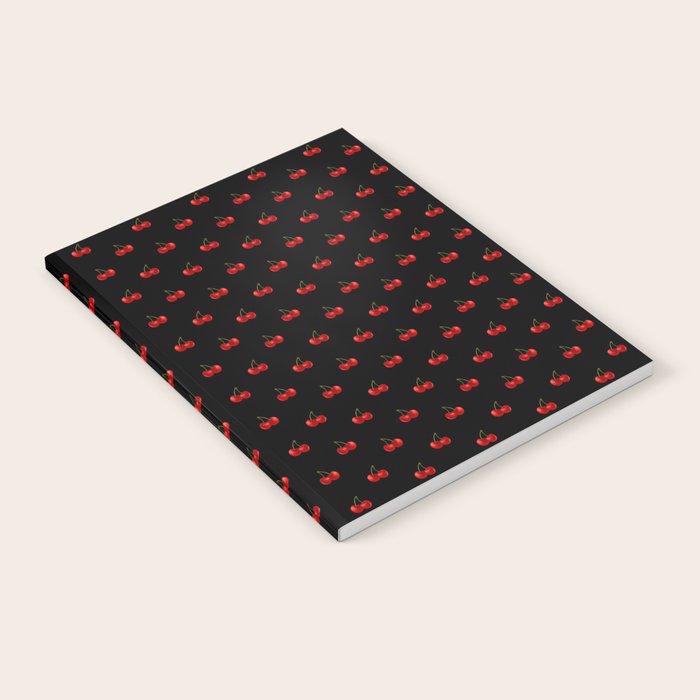 Y2K Cherries - Black Pattern Miniature Notebook Gallery Image 1