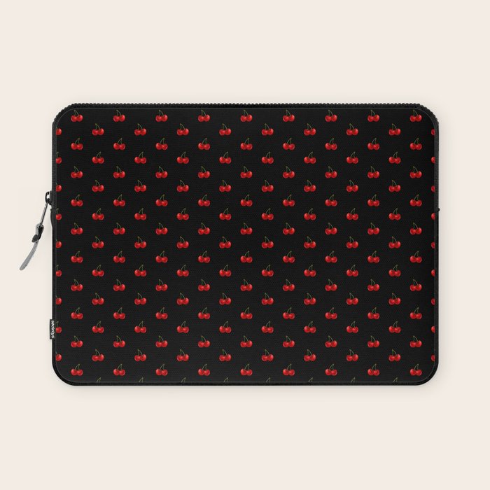 Y2K Cherries - Black Pattern Miniature Laptop Sleeve Gallery Image 1