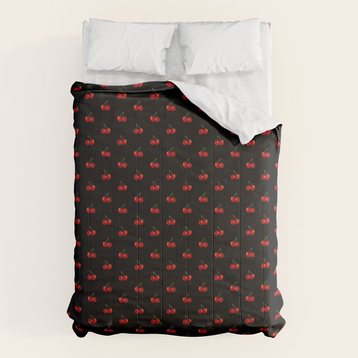 Y2K Cherries - Black Pattern Miniature Comforter Gallery Image 6