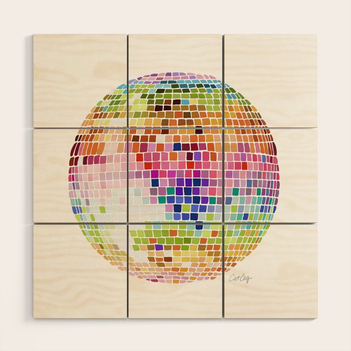 Disco Ball â Rainbow Wood Wall Art Gallery Image 1