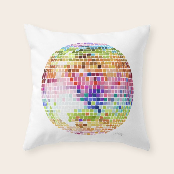 Disco Ball â Rainbow Throw Pillow Gallery Image 1
