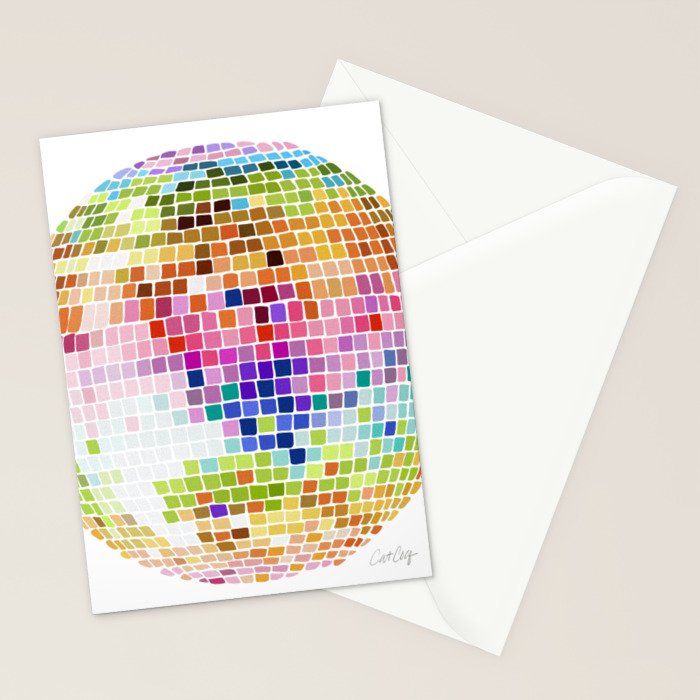 Disco Ball â Rainbow Stationery Card Gallery Image 2