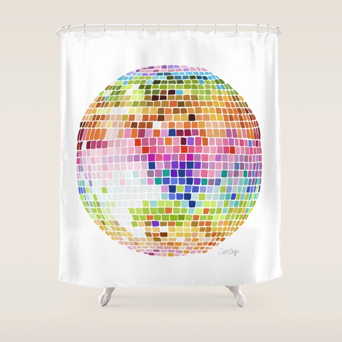 Disco Ball â Rainbow Shower Curtain Gallery Image 1