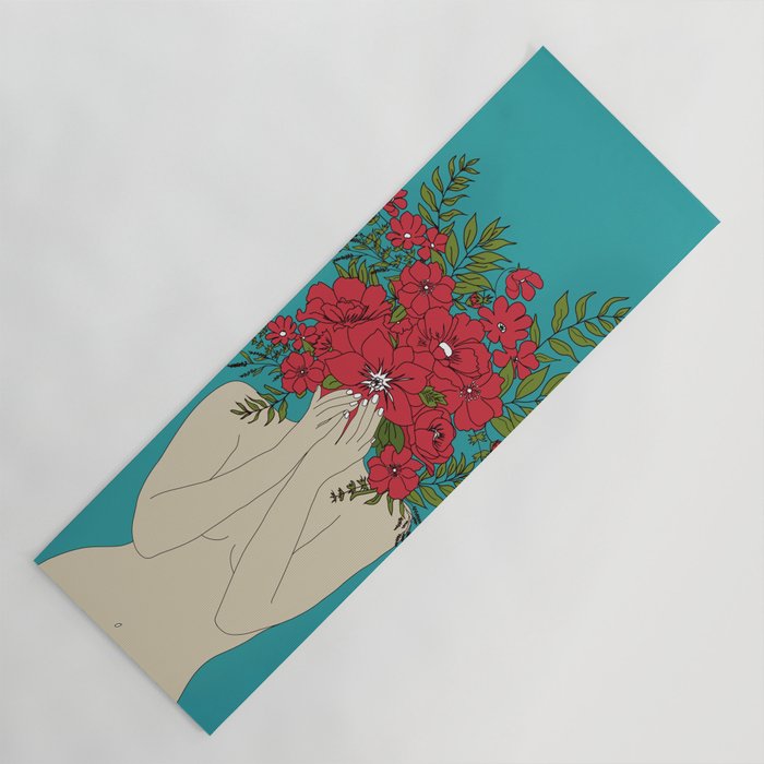 Blooming Red Yoga Mat Gallery Image 1