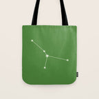 Cancer Zodiac Star Constellation Line Art Kelly Green Tote Bag Gallery Image 1