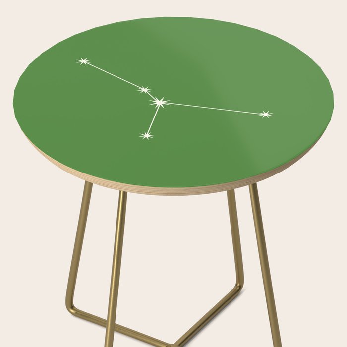 Cancer Zodiac Star Constellation Line Art Kelly Green Side Table Gallery Image 2