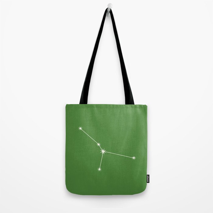 Cancer Zodiac Star Constellation Line Art Kelly Green Tote Bag Gallery Image 2