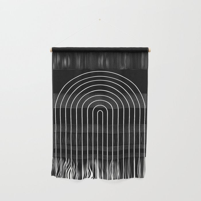 Minimal Arch III Black and White Modern Geometric Lines Wall Hanging Gallery Image 1