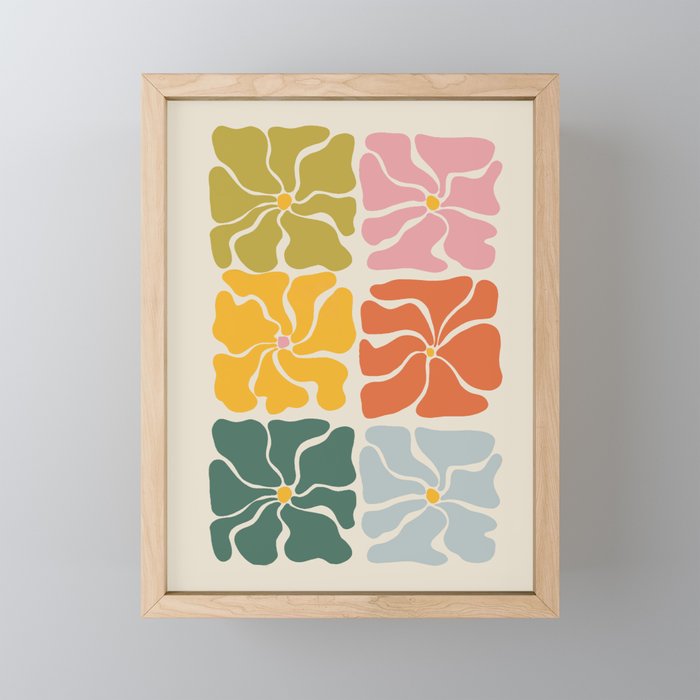 Vibrant Floral Quilt Pattern Mini Art Print Gallery Image 1