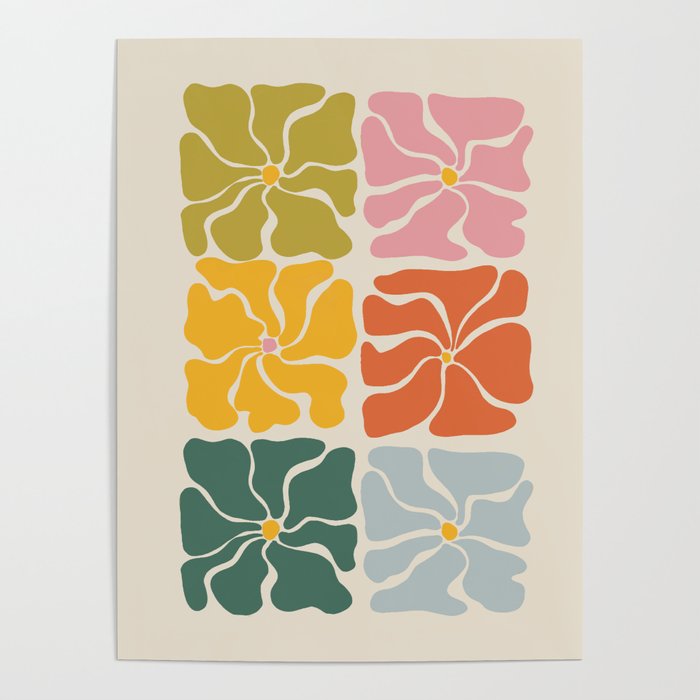 Vibrant Floral Quilt Pattern Poster Gallery Image 4