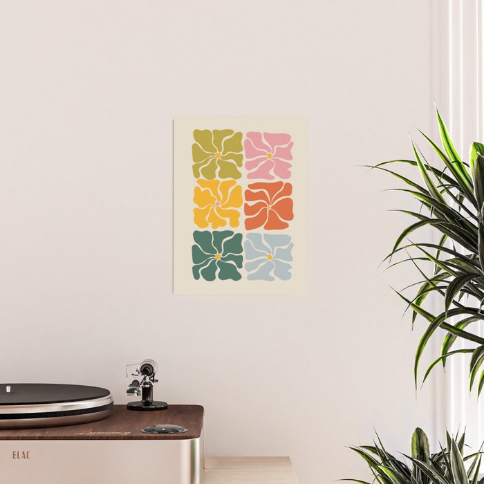 Vibrant Floral Quilt Pattern Poster Gallery Image 2