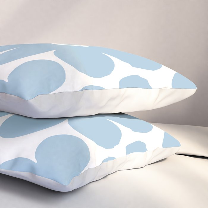 Retro Flowers Blue and White Pillow Sham Gallery Image 3