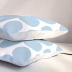 Retro Flowers Blue and White Pillow Sham Gallery Image 3