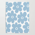 Retro Flowers Blue and White Poster Gallery Image 4