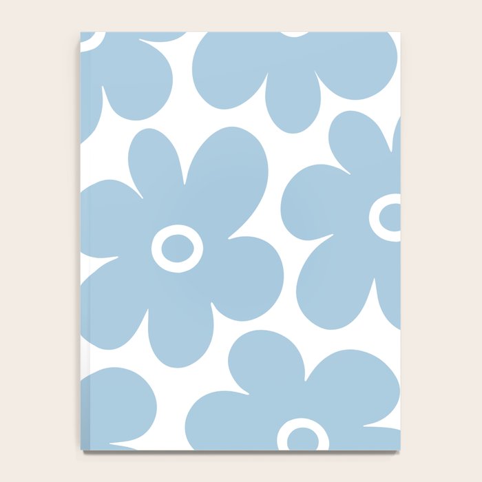 Retro Flowers Blue and White Notebook Gallery Image 4