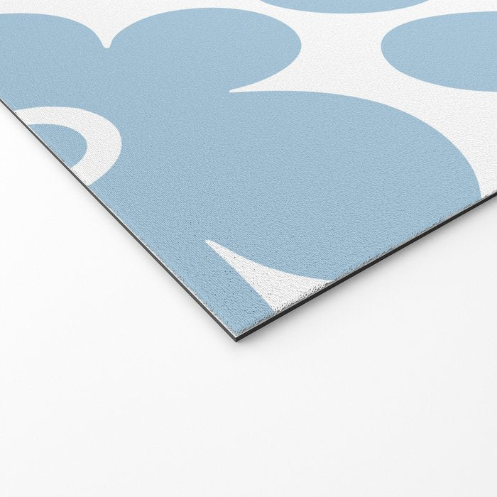 Retro Flowers Blue and White Welcome Mat Gallery Image 2