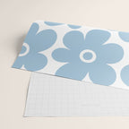 Retro Flowers Blue and White Wrapping Paper Gallery Image 2