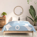 Retro Flowers Blue and White Comforter Gallery Image 3