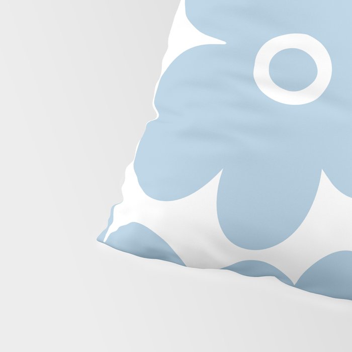 Retro Flowers Blue and White Pillow Sham Gallery Image 4