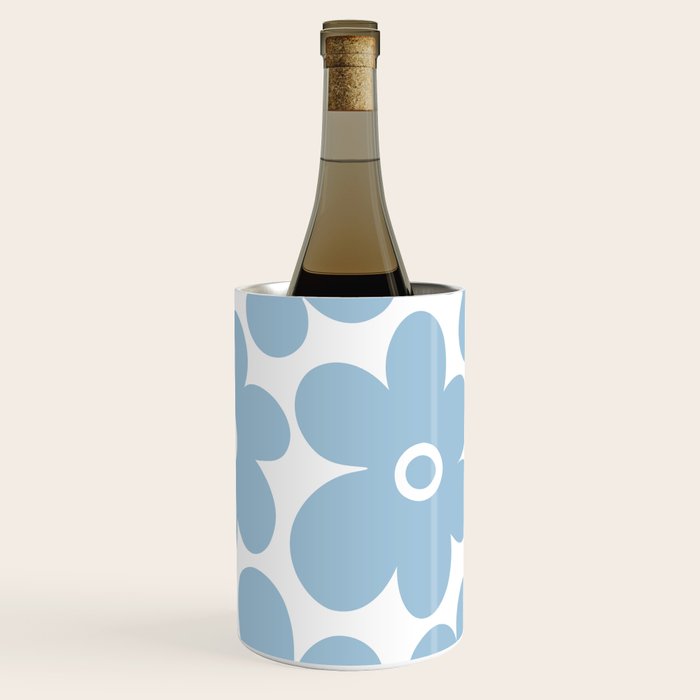 Retro Flowers Blue and White Wine Chiller Gallery Image 2