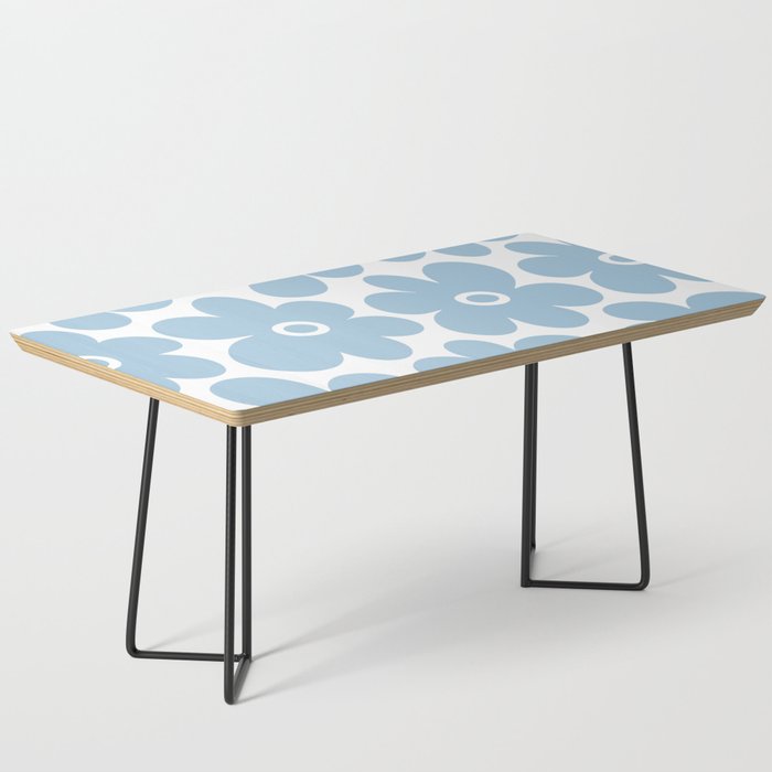 Retro Flowers Blue and White Coffee Table Gallery Image 1