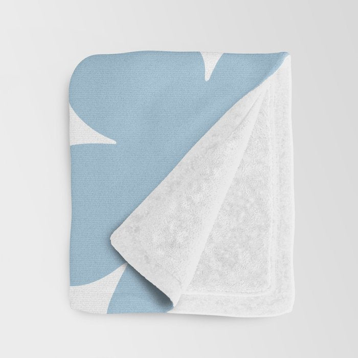 Retro Flowers Blue and White Throw Blanket Gallery Image 3
