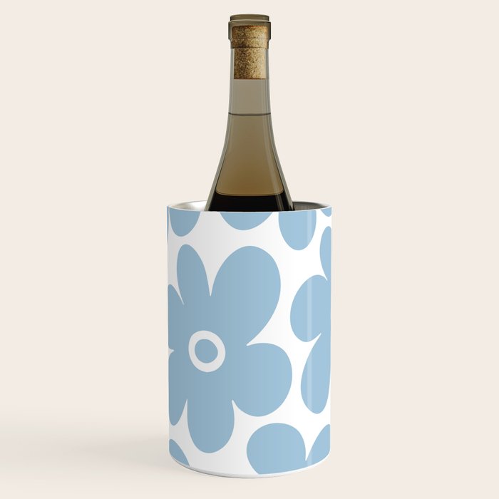 Retro Flowers Blue and White Wine Chiller Gallery Image 3