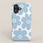 Retro Flowers Blue and White iPhone Case Gallery Image 1
